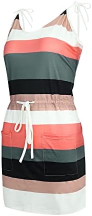Vestidos de verão para mulheres 2023 Sundress sem mangas Vestido de cintura de cintura de cintura de praia