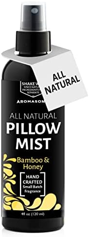 Aromasong Bamboo e Spray de travesseiro de mel - Todo o linho calmante natural e névoa na hora de dormir para sono profundo - óleos