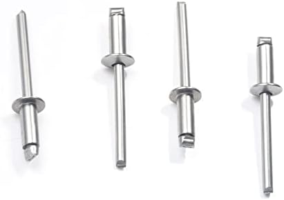 Rivadas cegas de aço inoxidável de 1/8 x 1/2, rebites pop de 3,2 x 12,7 mm, pacote de 100