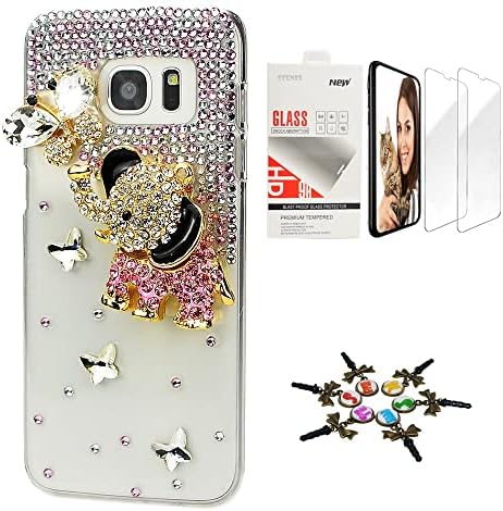 STENES Sparkle Case Compatível com Caixa Samsung Galaxy A42 5G - Stylish - 3D Caixa de capa de Butterfly Bling Bling Butterfly com protetor de tela [2 pacote] - Pink