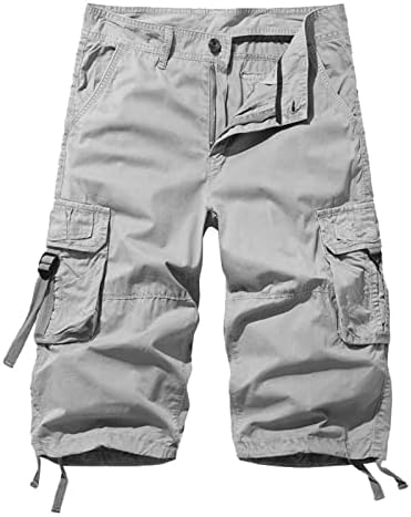 Shorts de carga masculinos, verão novo shorts grandes calças de bolso casual solto de grande bolso