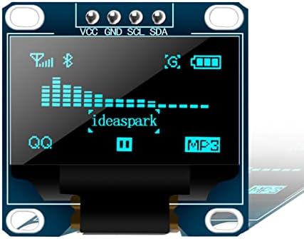 IdeasPark 3pcs 0,96 polegadas OLED Display 3-Colors 128x64 SSD1306 SPI I2C Placa de tela LCD serial LCD IIC com 4 pinos soldados