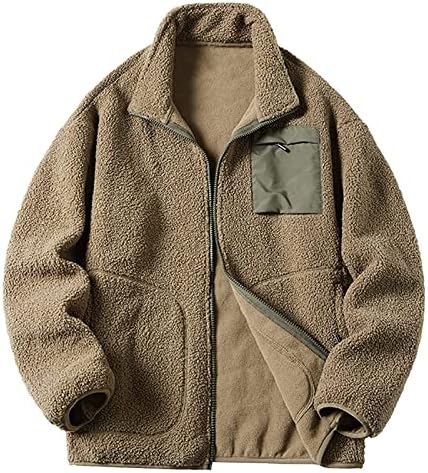 Maiyifu-Gj Men's Casual Full Zip Fleece Jaqueta de manga longa de inverno espontâneo casaco externo