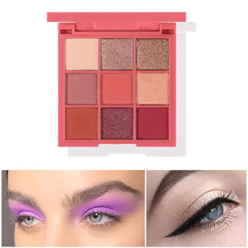 Rosvola 9 cores Paleta Matte Paleta Glitter Eyeshadow Delicado Seguro portátil Longo para Mulheres de Viagem