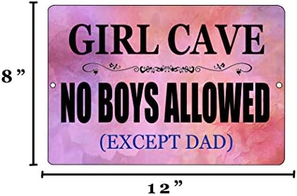 Rogue River Tactical Funny Girl Cave Metal Tin Sign, 12x8 polegadas, decoração de parede- bar filha rosa nenhum garoto