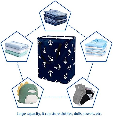 60L Freesternding Grande cesta de lavanderia Saco de roupas sujas dobráveis ​​com alças estendidas 300d Oxford Ploth Durable Ocean