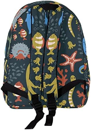 Mochila VBFOFBV para mulheres Daypack Laptop Backpack Travel Bolsa Casual, Animal de tubarão oceano de polvo engraçado