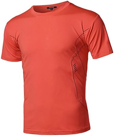 Camiseta de manga curta ativa e sólida masculina