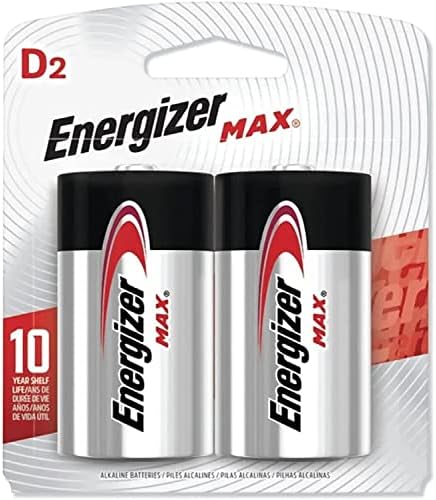 Energizer Max Baterias Alcalinas, D, 2 baterias/pacote