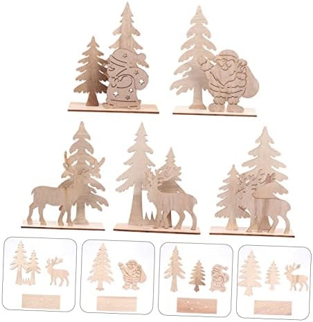 Toyvian 5pcs enfeites de Natal mesa de decoração de Natal Top decoração Decoração de Natal Sinais de Natal Artesanato