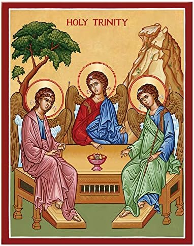 Ícones de mosteiro Holy Trindade Montada na reprodução do ícone de placa 11 x 14