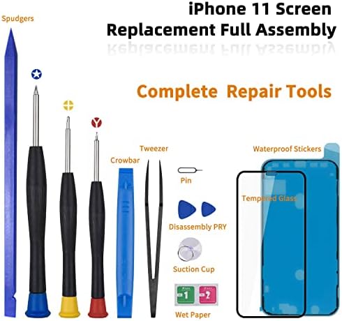 Para o kit de substituição de tela LCD do iPhone 11, MRR.OMW 3D TOQUE REPARO DE REPARO DE DISPAÇÃO A2111, A2223, A2221 Digitalizer