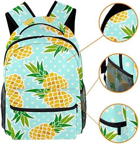 Backpack Rucksack School Bag Travel Casual Daypack para mulheres meninas adolescentes, abacaxi azul