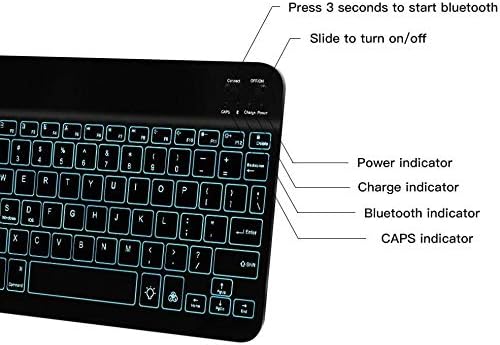 Teclado de onda de caixa compatível com LG V60 Thinq 5G - Teclado Slimkeys Bluetooth - com luz de fundo, teclado portátil com luz traseira conveniente para LG V60 Thinq 5G - Jet Black