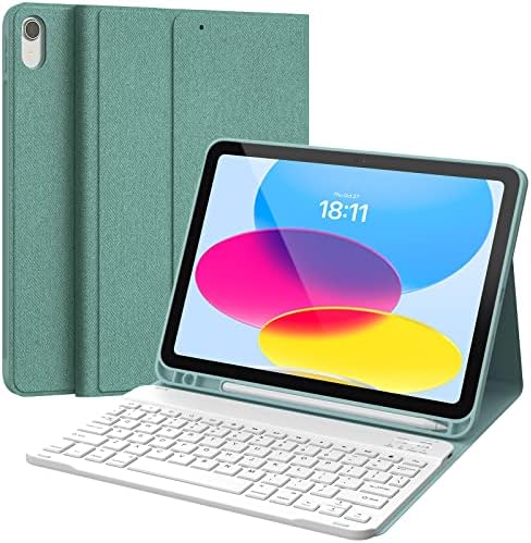 Caixa de teclado de Chesona para iPad 10ª geração 10.9inch - 2022, teclado Bluetooth destacável, capa do teclado Stand