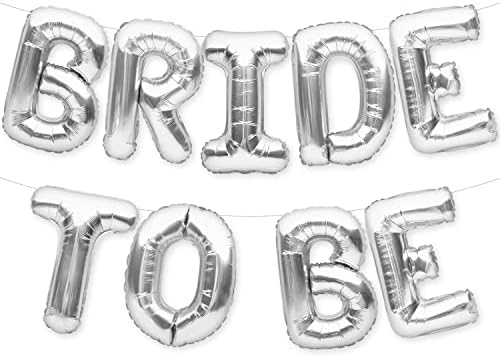 Big Bride to Be Balloons Silver 16 polegadas Banner Banner Kit de decoração de festa de despedida - chuveiro de noiva e decorações