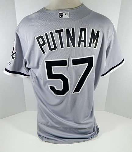 2017 Chicago White Sox Zach Putnam 57 Game usado Jersey Grey DP07404 - Jerseys MLB usada no jogo