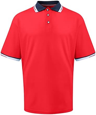 Camisas de pólo masculinas de Ymosrh masculino Contraste de Manga curta Camisetas de camisa de mangas curtas para homens