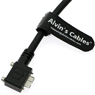 Cabos de Alvin USB 3.0 Cable de dados USB-A para micro-B ângulo esquerdo com parafusos de travamento duplo High Flex Cable