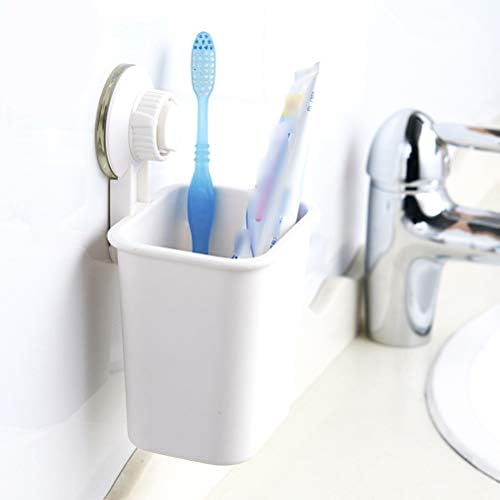 Pelas de escova de dentes da tomada de canhão Montada na parede sem perfuração de pasta de dentes de perfuração Organizador de artigos
