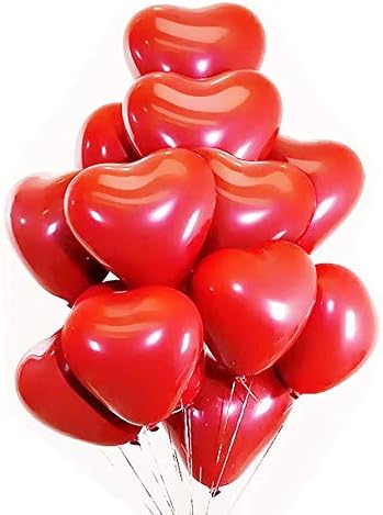Soochat Heart Latex Balloons, Balões do Dia dos Namorados, balões em forma de coração vermelho para decoração de festa de casamento do dia dos namorados 30 PCs