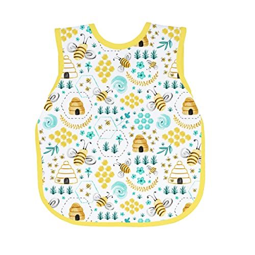 BapronBaby Busy Bees Bapron - Matriz de mancha à prova d'água macia - Máquina lavável - 6m - 5yr -