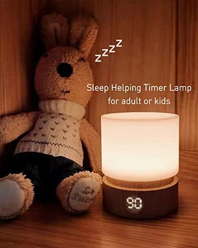 Smilodon Timer Night Light, lâmpada de cabeceira de cabeceira LED, infantil e viveiro de letras