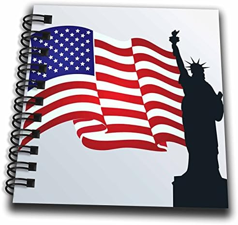 Bandeira dos Estados Unidos de Rose 3D com o símbolo de Nova York Mini Bloco