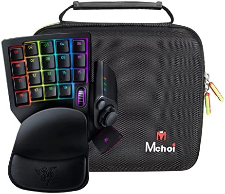 Caixa de transporte à prova de choque MCHOI para Razer Tartarus Pro V2 Teclado para jogos, caso de proteção eva com bolso de malha para cabo USB e acessórios, apenas estojo