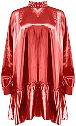 MASHUI PACKEANT Vestida Vestido de cor sólida de pérola solteira de pérola