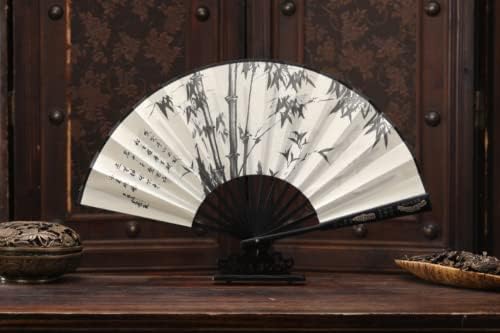 Xialon 8in Bamboo Fan Bone Pano Impresso Hand Decor Home Home Fan Durable dobring