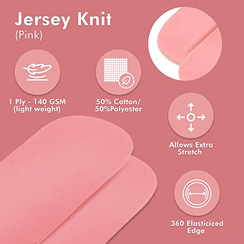 Jersey Knit Bassinet Sheet Set, adequado para berços e cestas de Moisés, alongamento ajustado, se encaixa na maioria dos colchões e almofadas, material macio, para meninos e meninas, 30 x 16 x 2 , rosa, 2 pacote