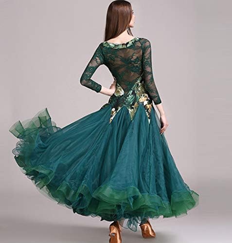 Floral Ballroom Waltz Modern Standard Dress Competition Dance Dress