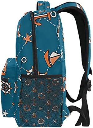 Nerxy Náutico âncoras Escola Backpack Sea - Navios de vela do oceano Mochila lemes Seastars Stripes Laptop Book Bag Rucksack Daypack