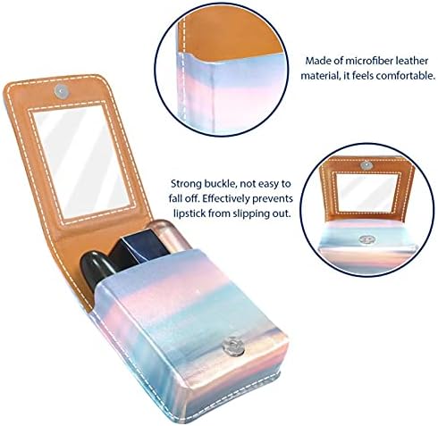 Sunset Sky Lip Gloss Holder Lipstick Case de maquiagem portátil Bolsa de viagem Lipstick Case com Mini Mini Lipstick Storage Box for