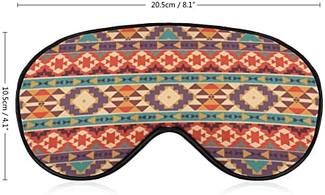 Padrão asteca colorida Máscara de olho para dormir com uma cegueira ajustável para percurso para viagens de avião