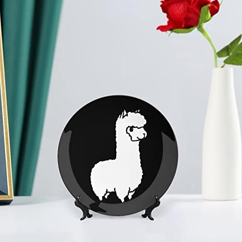 Bigfoot Walk One O Lhama estampado China China Decorativa Placas redondas Craft With Display Stand for Home Office Wall Dinner