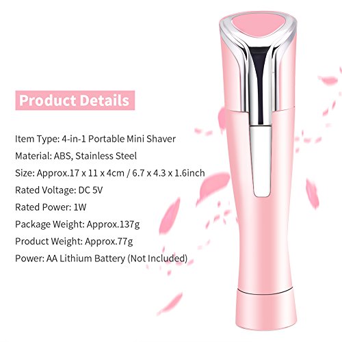 4 em 1 Mini elétrico portátil barbear o nariz feminino TRIMMER TRIMMER 360 ° Rotativo Trimor de cabelo do nariz Epilators femininos