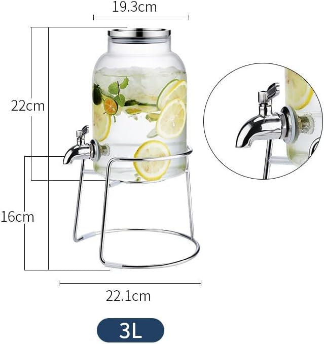 Jarro de água de vidro gppzm com torneira de lemon jarro de cozinha de cozinha kettle maconha de água fria garrafa de contêiner