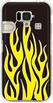 Segundo padrão de incêndio de pele preto x amarelo / para smartphone simples 204sh / softbank ssh204-pccl-2010-y171