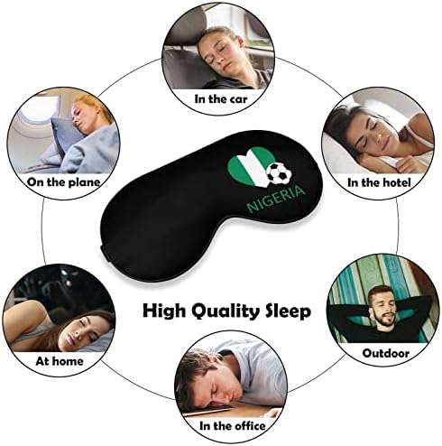 Ame a Nigéria Soccer Sceon Sleeping BlaceS Mask, capa noturna engraçada com cinta ajustável para homens homens