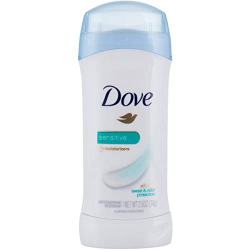 Pomba antiperspirante desodorante pele sensível, branca, sem século, 2,6 oz
