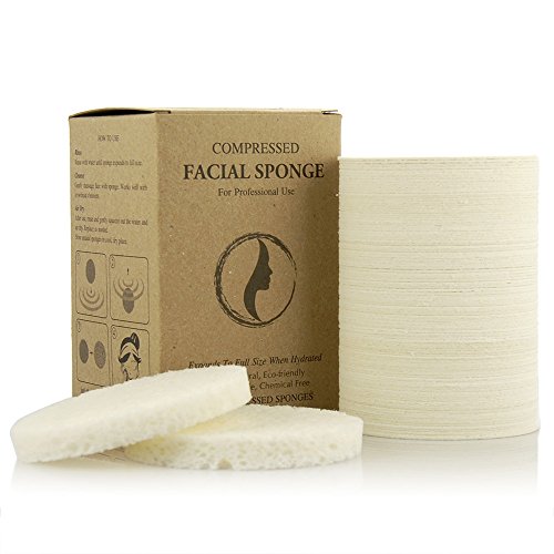 Esponjas faciais - aparecer esponja de celulose natural compactada | Feito nos EUA | Esponjas profissionais de spa para limpeza de rosto, massagem, esfoliação de poros, máscara, remoção de maquiagem