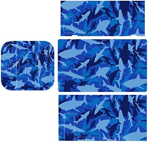 Tubar -camuflagem azul capa de pele impressa para console de troca e troca de lite slim protetor adesivo