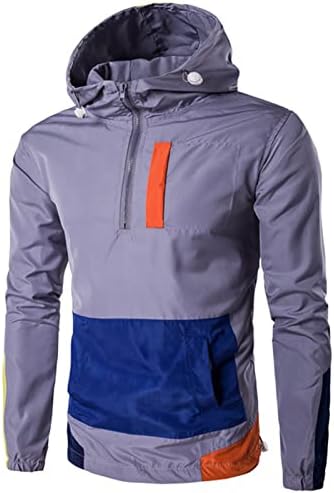 Sinzelimin Men's Men's Sorthirt Color Matching Trend Loose Casual Zipper Up Jumper Baseball Shirts Sport Outwear & Jackets