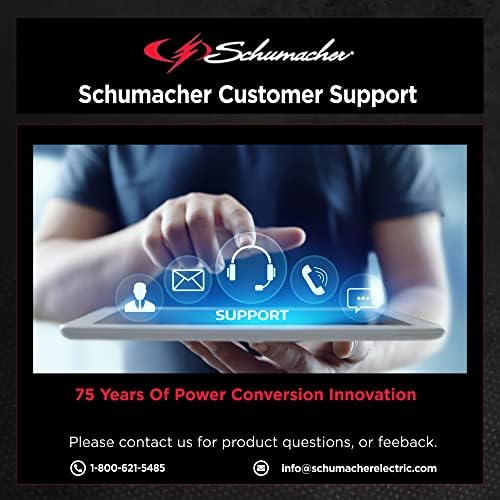 Schumacher SC1282 Carregador e mantenedores de bateria totalmente automáticos - 10 amp/2 amp 12V - para baterias esportivas automotivas,
