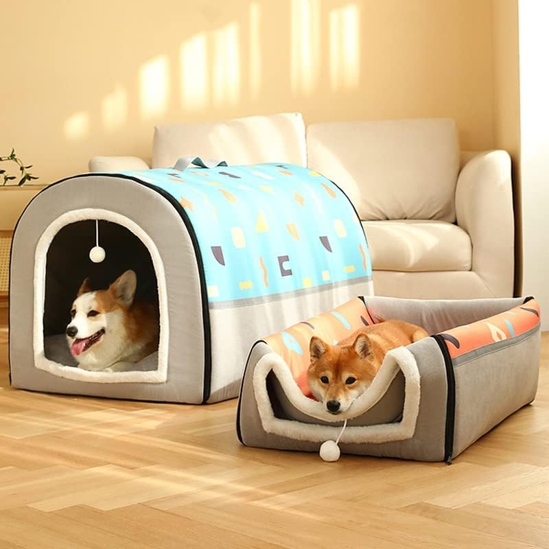 Sxnbh Pet Dog Bed House dobrável Inverno quente Pet para canil de animais de estimação para camas de dormir Cats Casa manta de tapete