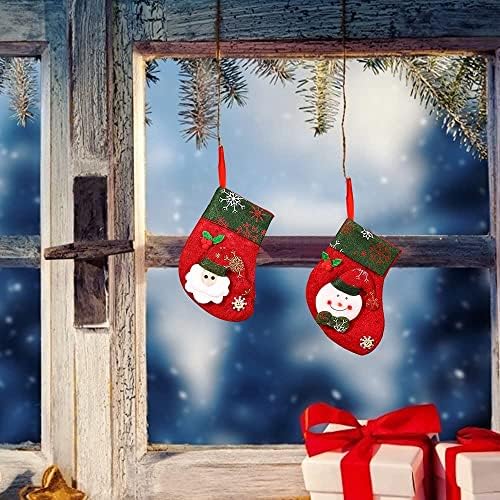 Umbresen 4 Pacote meias de Natal para lareira de Natal Ornamentos de árvore de meias para enxurrar meias pequenas para a família