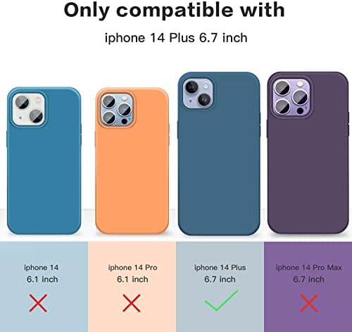 Capa de telefone de silicone magnético Bescoupe para iPhone 14 Pro Max, iPhone Sopho 14 Pro Max Cases compatíveis com magsafe, tampa de 6,7 polegadas com protetor de tela de vidro+protetor de câmera, azul