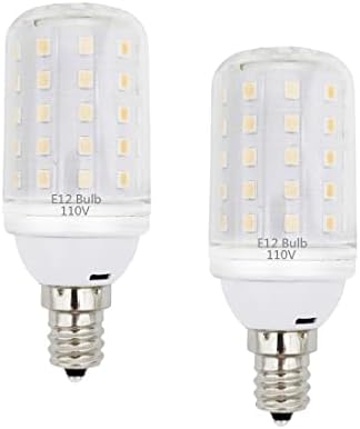 Haoguais E12 Lâmpada LED 120V sem tremores de lâmpadas de base candelabra para lustres de lustre luzes noturnas 60w Halogênio equivalente lâmpada 3000k Branco quente 6W não minimível Bulbo 2pack